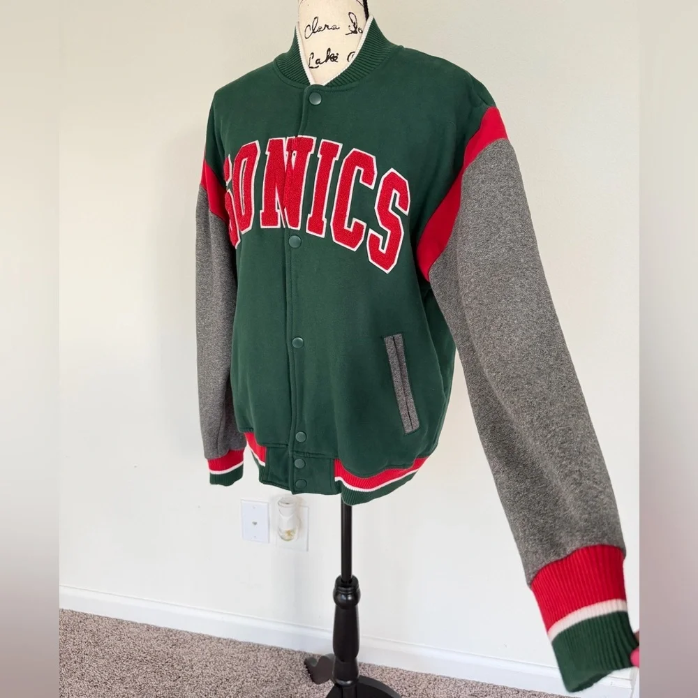 Mitchell & Ness Seattle Super Sonics Varsity Jacket Hardwood Classics Sz L - Picture 13 of 16
